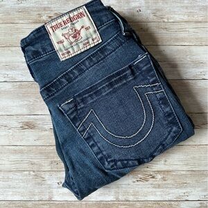 True Religion Halle High Rise Super Skinny Jeans | size 26 | Blue Stitching